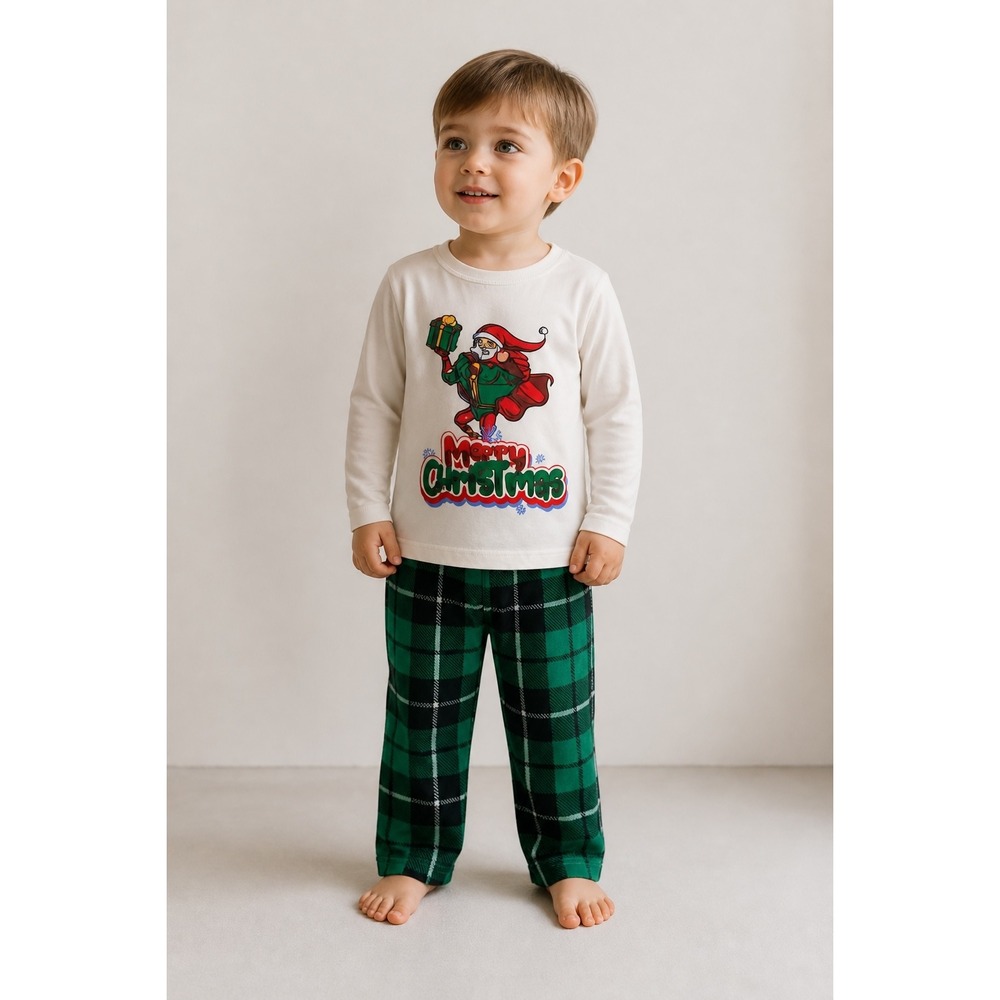 NEW Boys‎ Size 2 Christmas Pyjamas Set Super Santa Merry Christmas